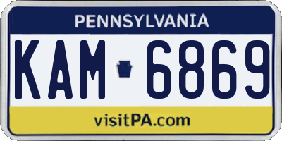 PA license plate KAM6869