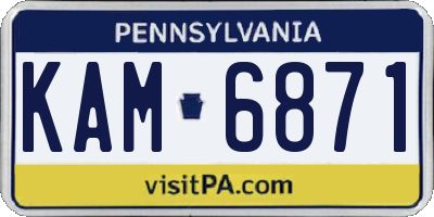 PA license plate KAM6871