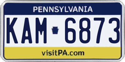PA license plate KAM6873