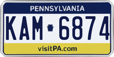 PA license plate KAM6874