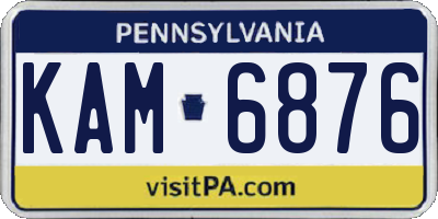 PA license plate KAM6876