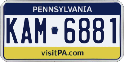 PA license plate KAM6881