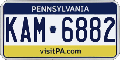 PA license plate KAM6882