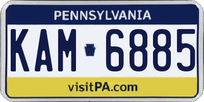 PA license plate KAM6885
