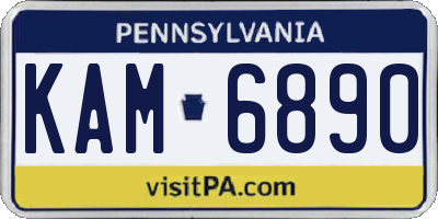 PA license plate KAM6890