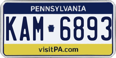 PA license plate KAM6893