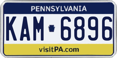PA license plate KAM6896
