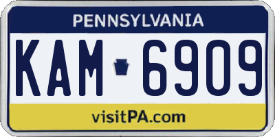 PA license plate KAM6909