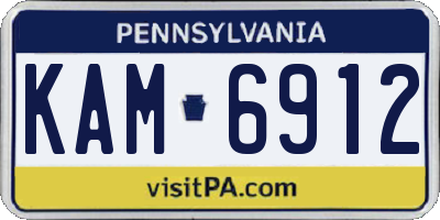 PA license plate KAM6912