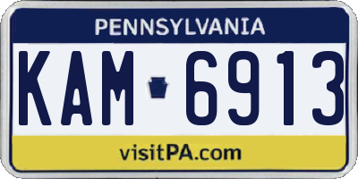 PA license plate KAM6913