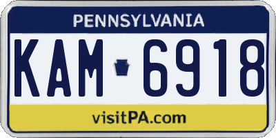 PA license plate KAM6918