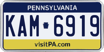 PA license plate KAM6919