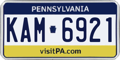 PA license plate KAM6921
