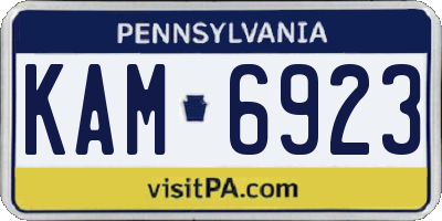 PA license plate KAM6923