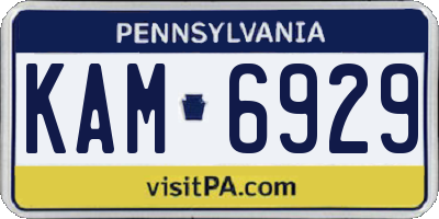 PA license plate KAM6929