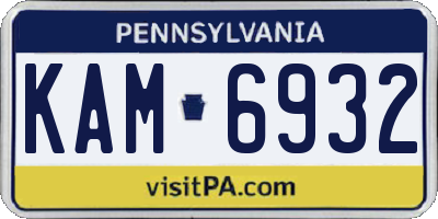 PA license plate KAM6932