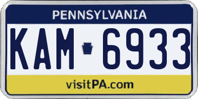 PA license plate KAM6933