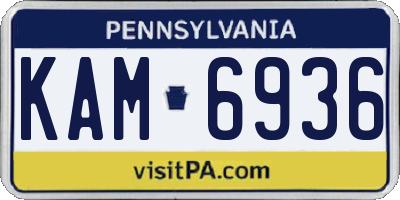 PA license plate KAM6936