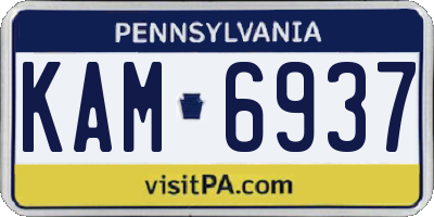PA license plate KAM6937
