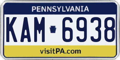 PA license plate KAM6938