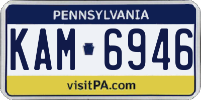PA license plate KAM6946