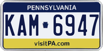 PA license plate KAM6947