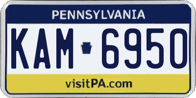 PA license plate KAM6950