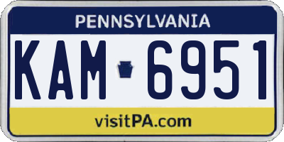 PA license plate KAM6951