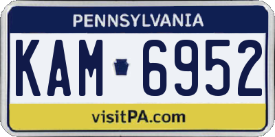 PA license plate KAM6952