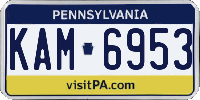 PA license plate KAM6953