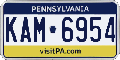 PA license plate KAM6954