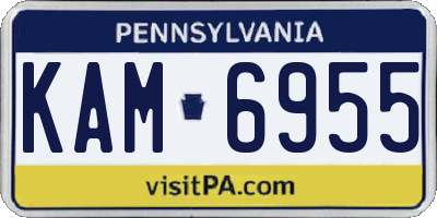 PA license plate KAM6955