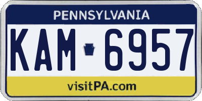 PA license plate KAM6957