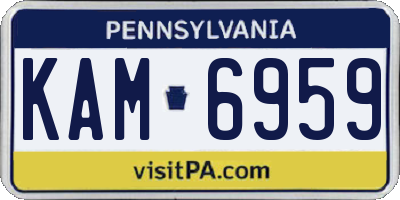 PA license plate KAM6959