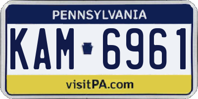 PA license plate KAM6961