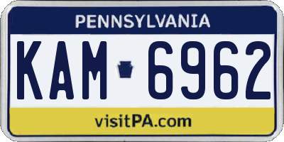 PA license plate KAM6962
