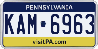 PA license plate KAM6963