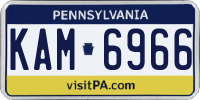 PA license plate KAM6966