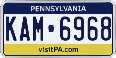 PA license plate KAM6968
