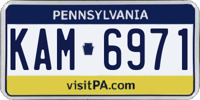 PA license plate KAM6971