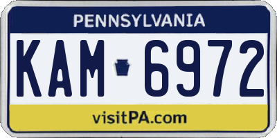 PA license plate KAM6972