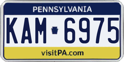 PA license plate KAM6975