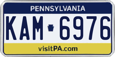 PA license plate KAM6976