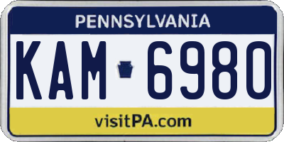 PA license plate KAM6980