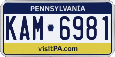 PA license plate KAM6981