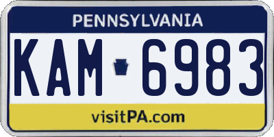 PA license plate KAM6983