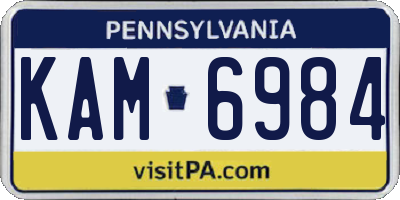 PA license plate KAM6984