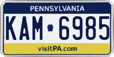 PA license plate KAM6985