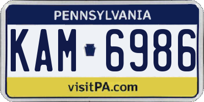 PA license plate KAM6986