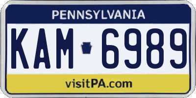 PA license plate KAM6989